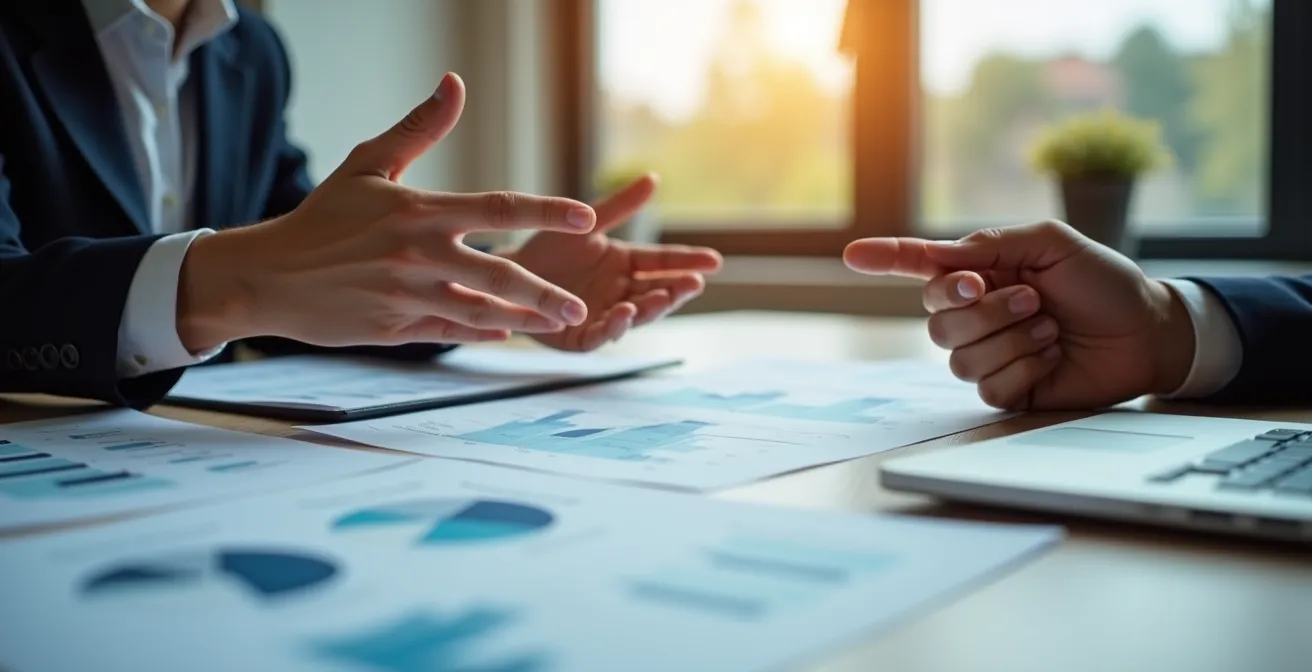 Abstrakte Darstellung von Finanzkennzahlen für Bankgespräche