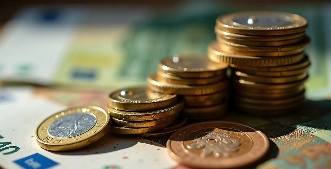 Visualisierung des Kaufkraftverlustes durch Inflation über 20 Jahre