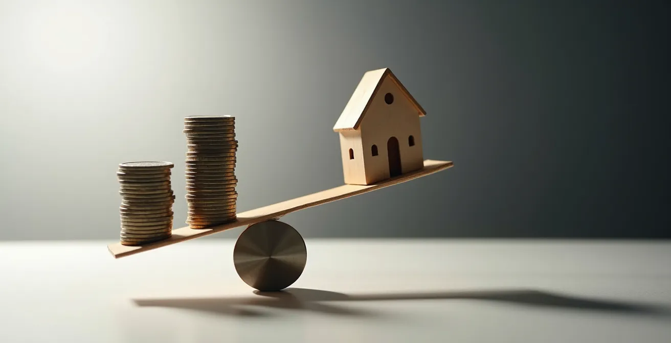 Visualisierung des Leverage-Effekts bei Immobilienfinanzierung mit steigender Eigenkapitalrendite