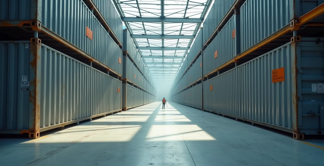 Abstrakte Visualisierung globaler Lieferketten mit Fokus auf Deutschland