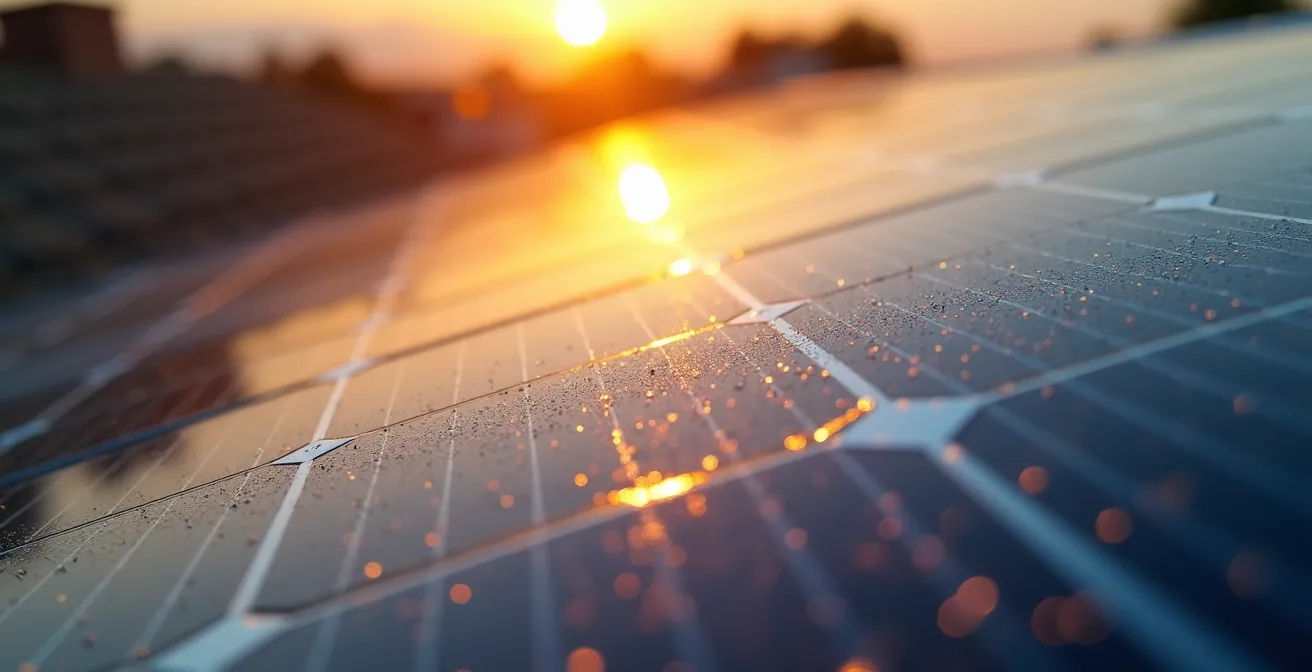 Moderne Solaranlage auf einem deutschen Hausdach, die den Bedarf an spezifischem Versicherungsschutz verdeutlicht