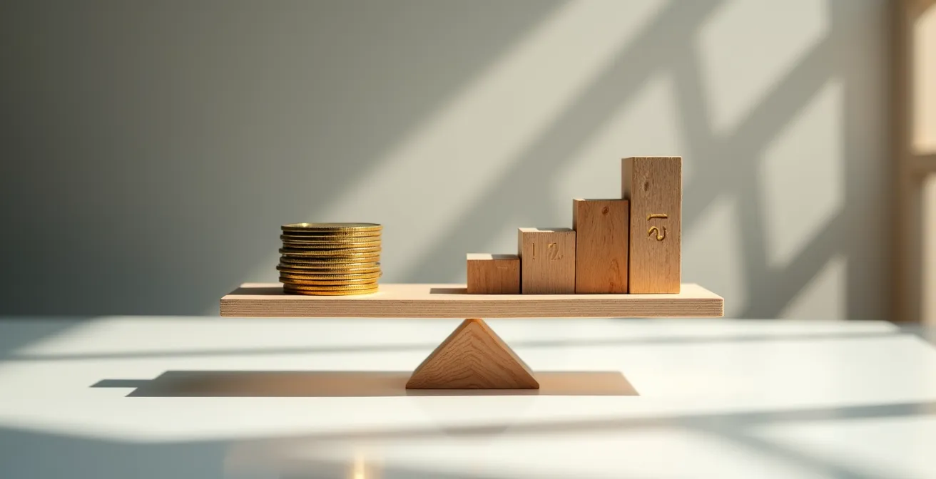 Symbolische Darstellung der Abwägung zwischen Sonderzahlung in die Rentenkasse und privater Anlage