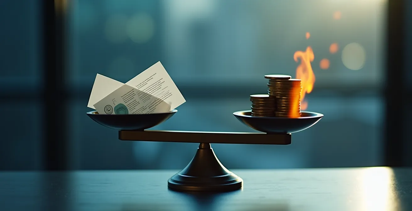 Visualisierung des finanziellen Risikos bei falscher Freelancer-Einstufung